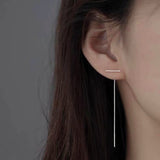 Sterling Silver T-shaped Threader Earrings