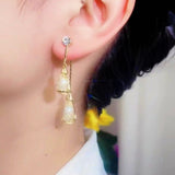 14K Gold-plated Crystal Jacket Earrings