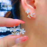 14K Gold-plated Leaf Stud Earrings