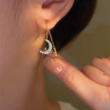 14K Gold-plated Moon Star Threader Earrings