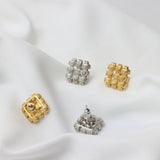 18K Gold-plated Hollow Square Studs