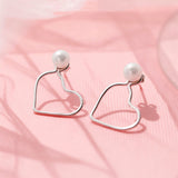 Sterling Silver Love Pearl Jacket Earrings