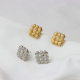 18K Gold-plated Hollow Square Studs