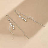 Sterling Silver Wavy Threader Earrings