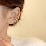 14K Gold-Plated Zircon Dragon-Shaped Ear Clips