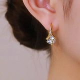 14K Gold-Plated Elegant Diamond Earrings