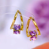 14K Gold-Plated Elegant Diamond Earrings