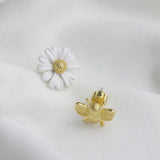 14K Gold-plated Daisy & Bee Studs Earrings