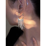 14K Gold-plated Tassel Hoop Earrings