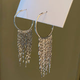 14K Gold-plated Tassel Hoop Earrings