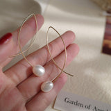 14k Gold-plated Pearl Elegant Threader Earrings