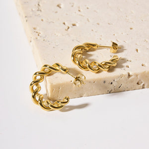 18K Gold-plated Wire Twist Studs