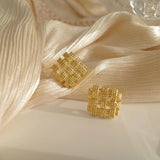 18K Gold-plated Hollow Square Studs