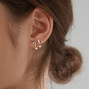 Sterling Silver Asymmetric Question Mark Studs