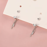 Sterling Silver Love Screw-Buckle Jacket Earrings