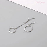 Sterling Silver Asymmetrical Circle Earrings