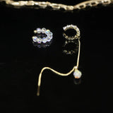 14K Gold-plated Diamond-Encrusted Ear Cuffs(1 Pair)