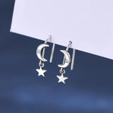 Sterling Silver Star & Moon Earrings