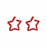 Silver Post Christmas Lucky Star Earrings