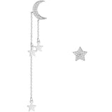 Sterling Silver Star & Moon Tassel Earrings