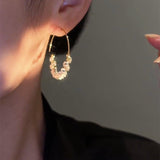 14K Gold-plated Crystal Threader Hoop Earrings