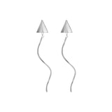 Sterling Silver Simple Airplane Threader Earrings