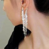 14K Gold-plated Sparkling Tassel Earrings