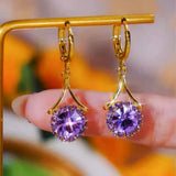 14k Gold-Plated Exquisite Crystal Earrings