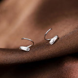 Sterling Silver Line Spiral Stud Earrings