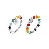 Niche Design Colorful Beaded Love Ring