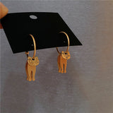 14K Gold-plated Cat Design Earrings