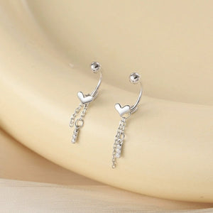 Sterling Silver Love Screw-Buckle Jacket Earrings