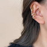 14K Gold-Plated Zircon Dragon-Shaped Ear Clips