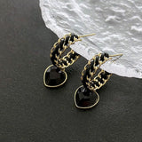 14K Gold-plated Braided Chain C Hoop Earrings