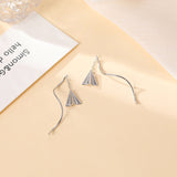 Sterling Silver Simple Airplane Threader Earrings