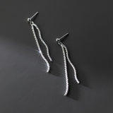 Sterling Silver Bling Tassel Earrings