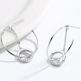 Sterling Silver C-Shaped Huggies Earrings