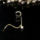 14K Gold-plated Diamond-Encrusted Ear Cuffs(1 Pair)