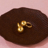 14K Gold-plated Round Ball Earrings