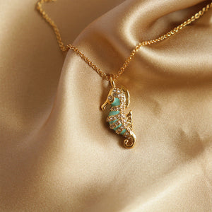 Zircon Seahorse Necklace