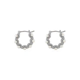 Sterling Silver Pearl Hoop Earrings