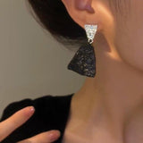 14K Gold-plated Black & White Earrings