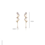 14K Gold-plated Spiral Star Chain Earrings