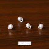 Sterling Silver Elegant Pearl Stud Earrings