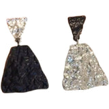 14K Gold-plated Black & White Earrings