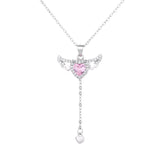 Sterling Silver Luxury Angel Moving Wings Necklace