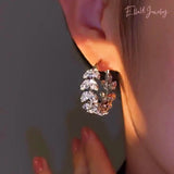 14k Gold Plated Wheat Zircon Earrings