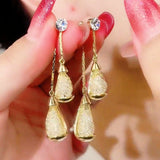 14K Gold-plated Crystal Jacket Earrings