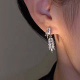 14K Gold-plated Luxury Bling Leaf Earrings