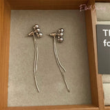 14K Gold-plated Gray Pearl Elegant Earrings